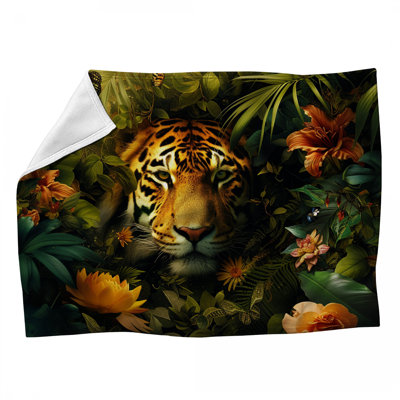 Jeté en molleton Tiger - Jeté de vie sauvage pour canapés ou lits