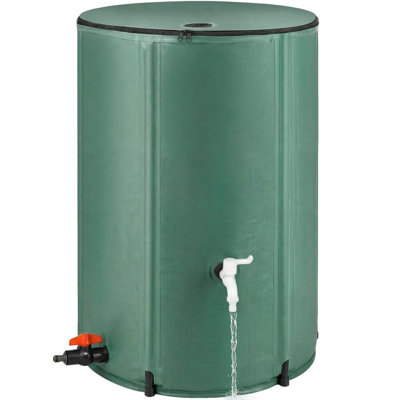 100 Gallon Collapsible Rain Barrel, 500d Pvc Tarpaulin Water Storage Tank With Spigot For Outdoor Garden Backyard
