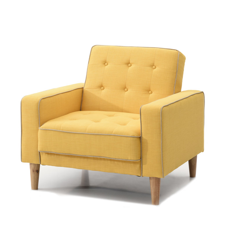 Woodmere Upholstered Accent Chair, Yellow Twill
