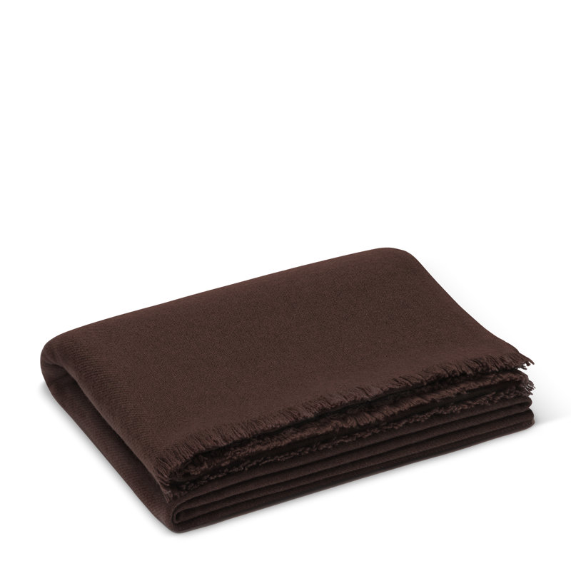 Noe Hand Woven Throw Blanket, Chocolate