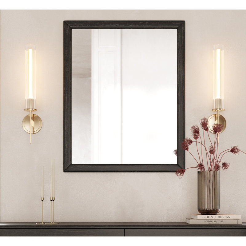 Haring - Miroir moderne en acacia, Noir