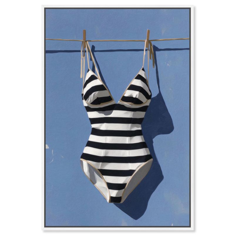 «Shape of Summer Coastal Decor» par Art Remedy, H 54 po x l 36 po, Structure noire