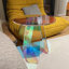 Table de bout en acrylique Table d'appoint ronde transparente Table d'appoint moderne Table d'appoint irisée