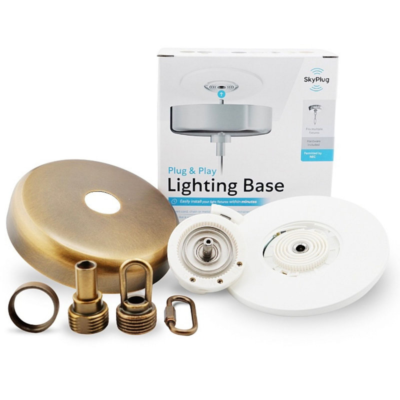 SkyPlug Kit -  Easy Lighting Installation - Carina, Weathered Brass