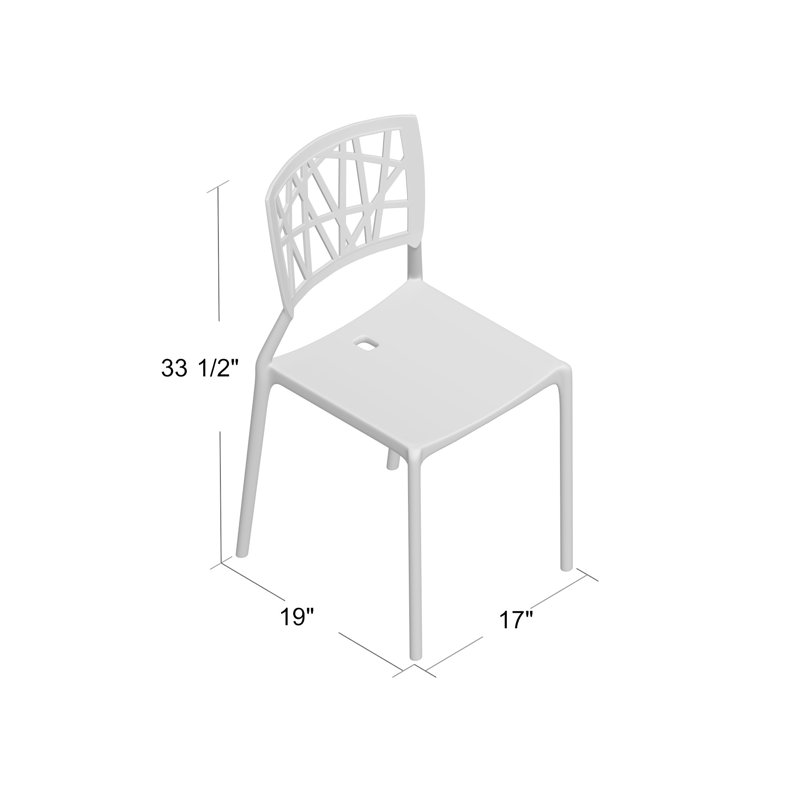Astro Modern White Polypropylene Side Chair