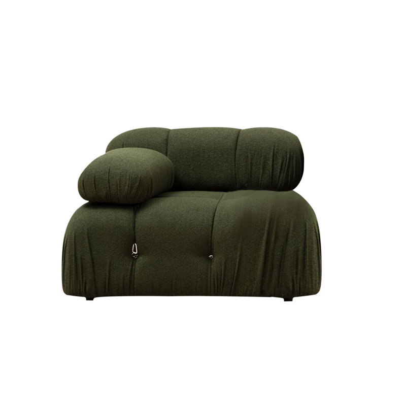 Élégant canapé 1 place, tissu vert, 37,4 x 37,4 x 29,5 pouces | Structure en bois de hêtre et en carton gris, revêtement 100% polyester | 28 Dossier en mousse et dossier moelleux | Design scandinave moderne pour la maison et l'hôtel
