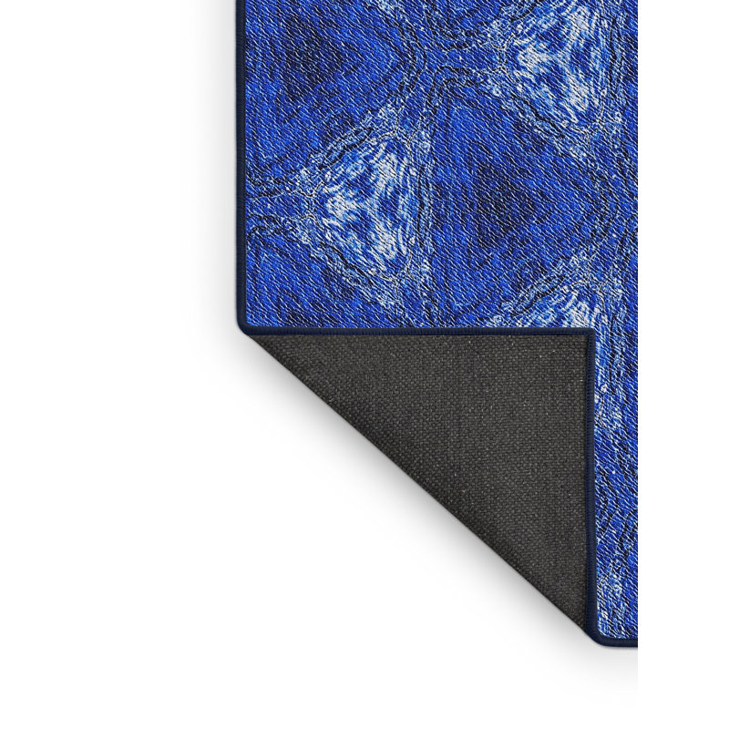 Tapis de zone bleue à motifs, Rectangle 3 pi x 5 pi