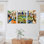 «Abstract Cityscape and Park», art mural tendu sur toile, ensemble de 3 collages géométriques