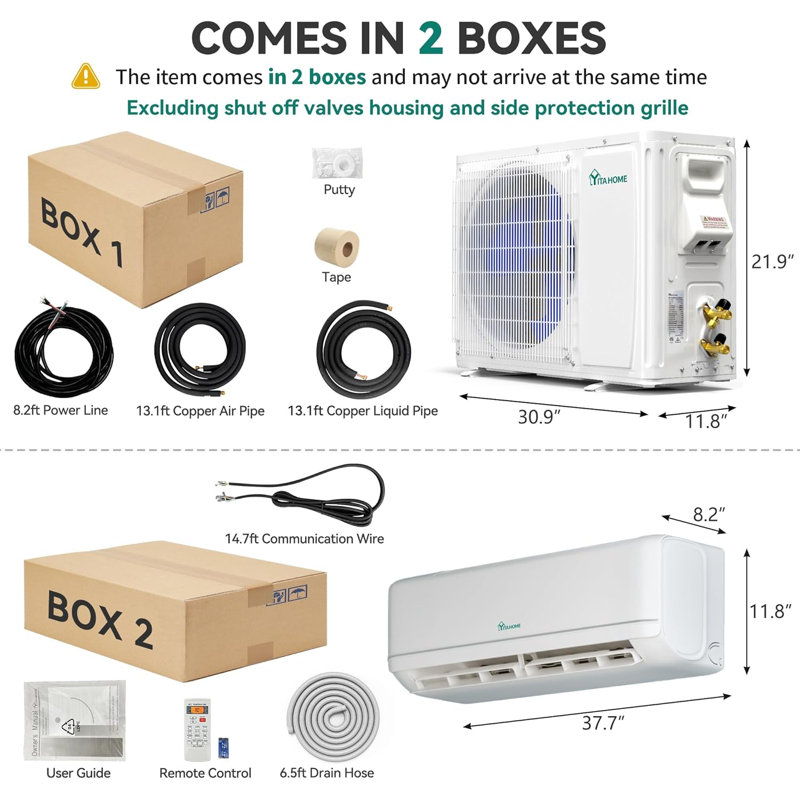 Balconera 18000 BTU Ductless Mini Split Air Conditioner For 1250 Square Feet With Remote & Smart Control-220V