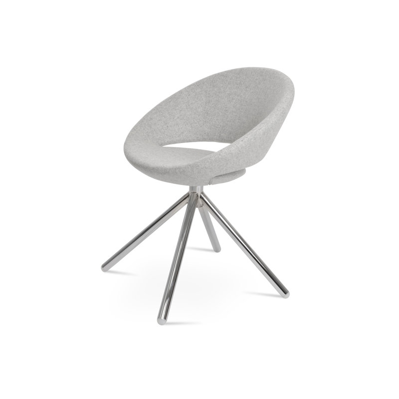 Fauteuil pivotant Crescent, Noir, Laine argentée