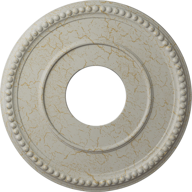Médaillon de plafond Endurathane Jefferson, P 11 3/4 po x P 3/8 po (pour auvents jusqu'à 2 7/8 po), fini cuivre peint à la main