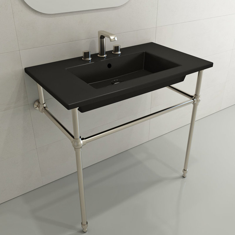 Ravenna 19.7 in. L Bathroom Sink, Matte Black, Single-Hole