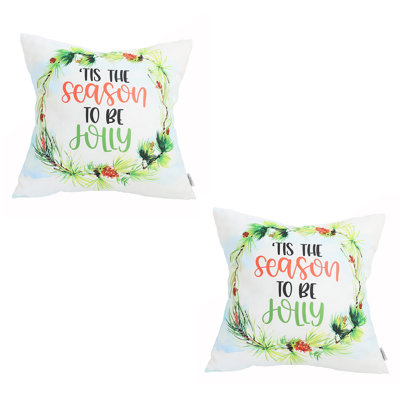 Christmas Quotes Square Printed Throw Pillow Covers & Insert (Set Of 2) -  Mike&Co. New York, 50-SET-712-3279