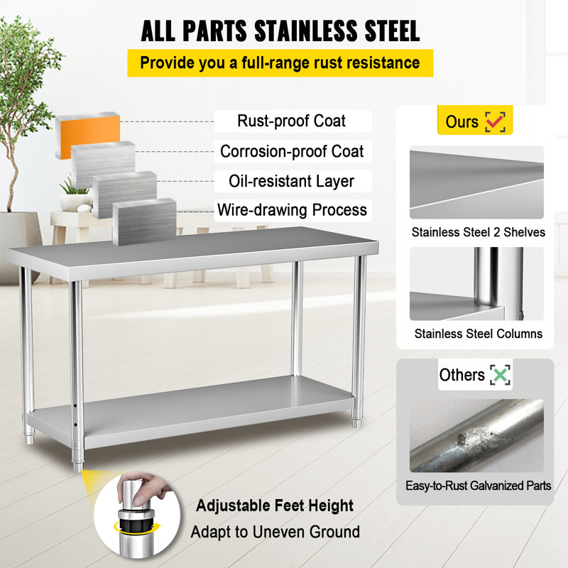 182.9cm W Metal Top Workbench
