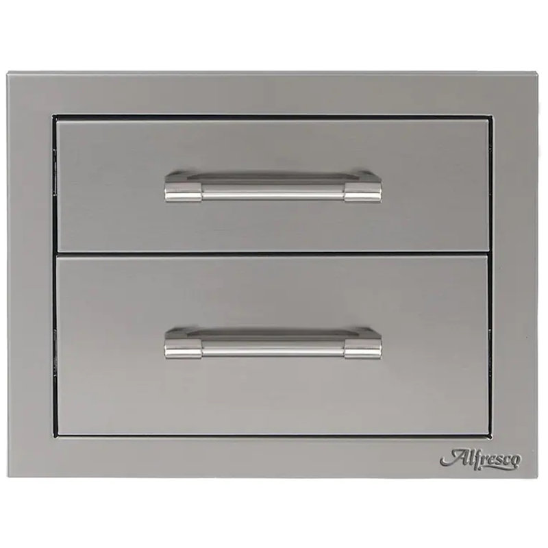 Alfresco 17" Stainless Steel Soft-Close Double Drawer