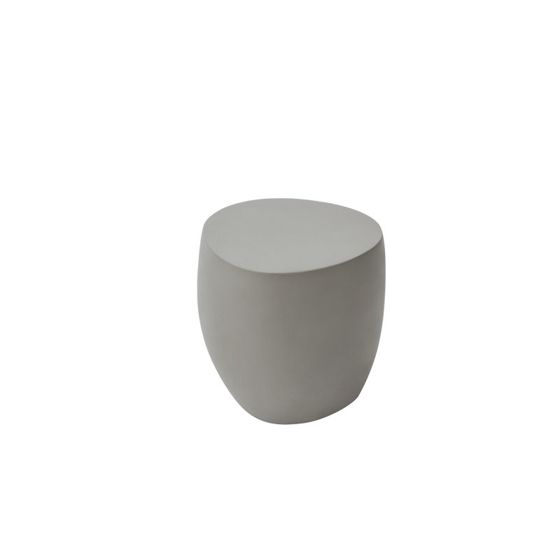 Table d'appoint en béton gris ovale de 19 po Elementi Home Ikaria pour l'intérieur et l'extérieur