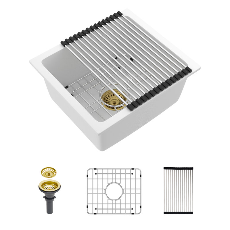 White Granite Composite Undermount Quartz Kitchen Sink | Gift Idea