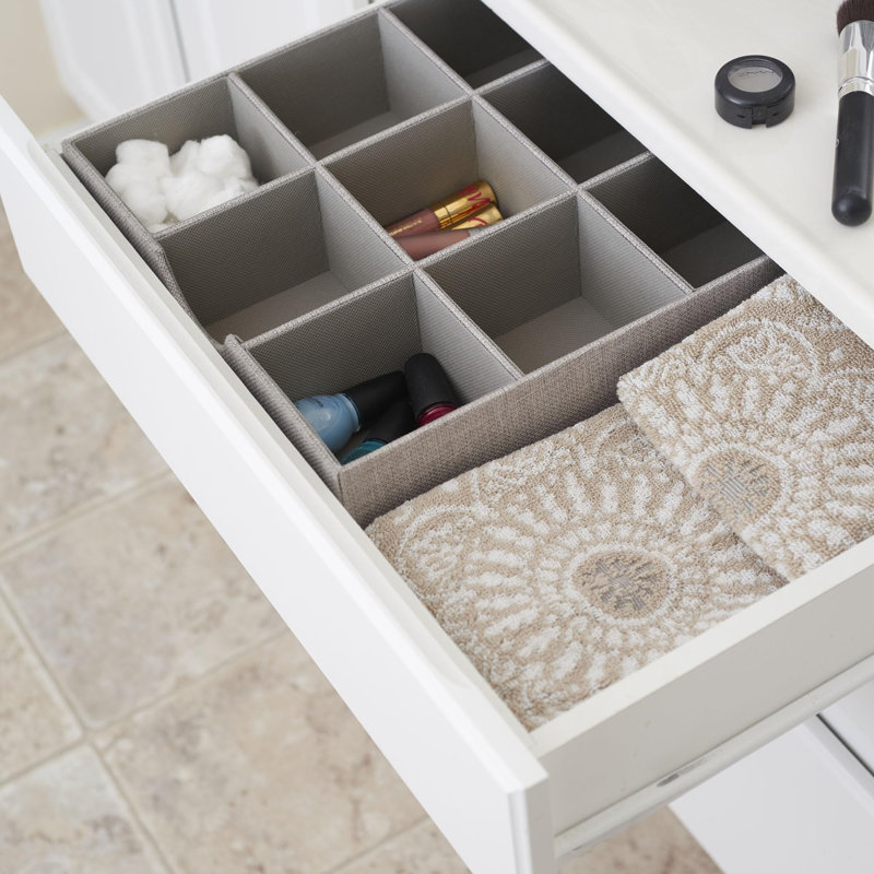 Boîte de rangement à 9 tiroirs gris pour rangement 12 po X 3,13 po