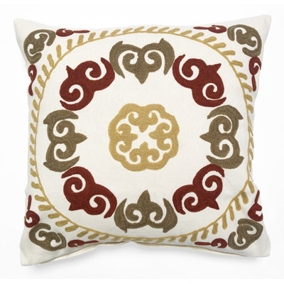 Damask Cotton Reversible Throw Pillow
