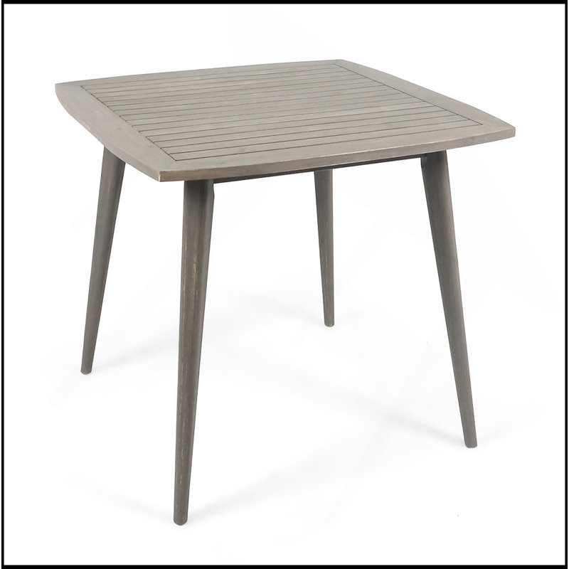 Table basse d'extérieur en bois d'acacia gris durable avec une finition résistante aux intempéries et un design moderne, parfaite pour la terrasse et le jardin