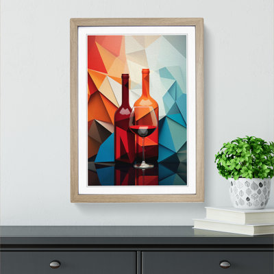 Wine Geometric Art - Framed Print