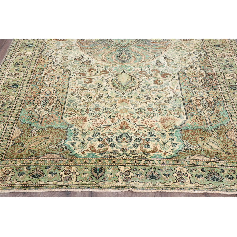 Tapis classique en laine beige 78,3 x 111,4 po