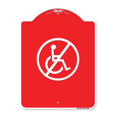 Signe de la série Design de Signmission - aucun symbole d'handicap / 23846
