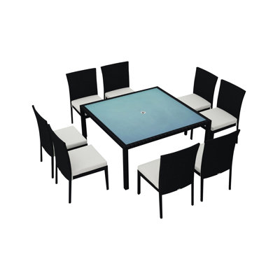 Urbana Outdoor 9 - Piece Dining Set with Cushions