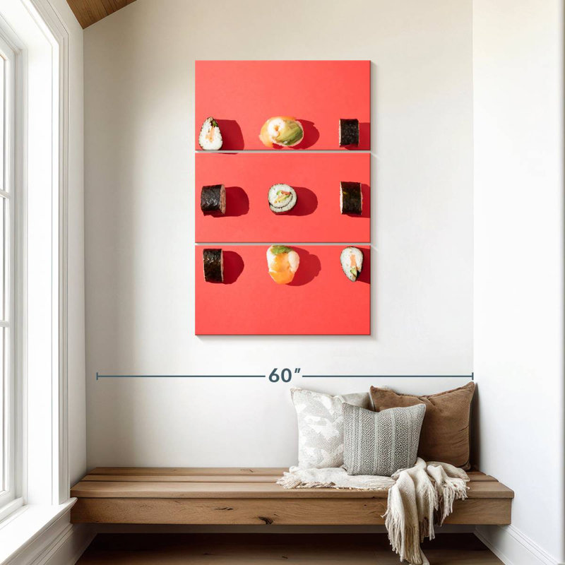 Yarlin Sushi On Coral, 45" H x 28" W