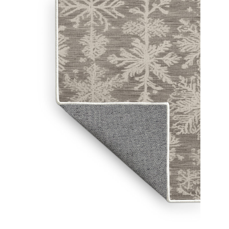 Machine Washable Nature Beige Area Rug, Round 3'