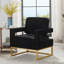Chaise d'appoint de style moderne avec base en métal doré-2107067272
