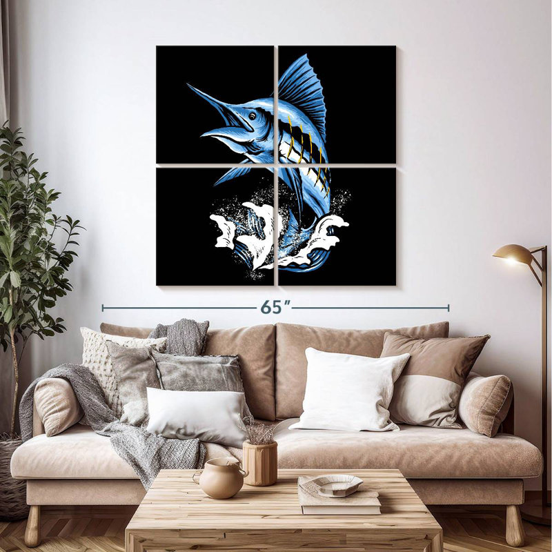 Bramlin sautant du poisson Marlin