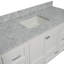 Ensemble de meuble-lavabo simple 60 po avec meuble blanc et comptoir en marbre de Carrare Maven-1220726209