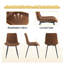 Ensemble de table de salle à manger 71 "ovale en verre avec 6 chaises en tissu brun - Mobilier de cuisine moderne-1330861813-1330861810