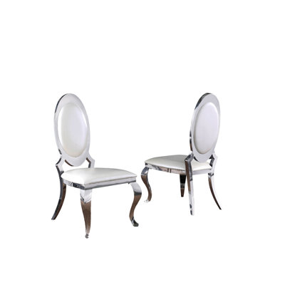 Amity Upholstered King Louis Back Side Chair with Stainless Steel Frame by Willa Arlo Interiors