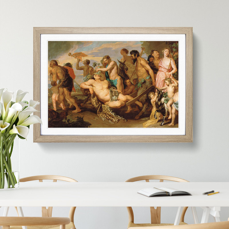 The Triumph of Bacchus by Peter Paul Rubens - Picture Frame Painting, 27cm H x 36cm W x 2cm D, Oak Framed