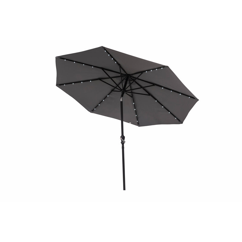 Parasol de marché solaire 9 'à DEL, Gris
