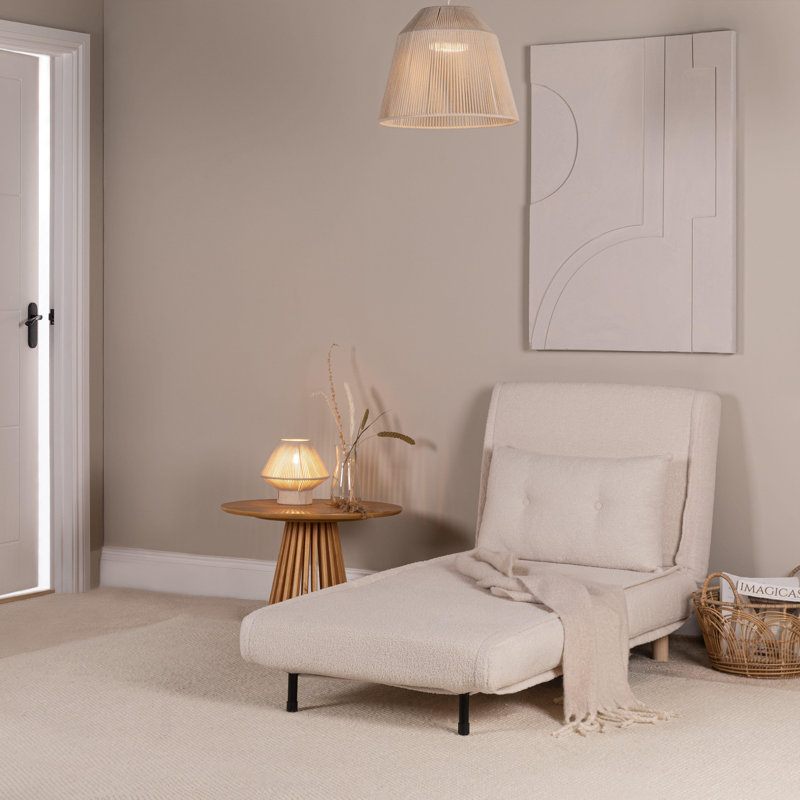 Trahan 1 Seater Fold Out Sofa Bed, 83cm H X 76cm W X 90cm D, Beige