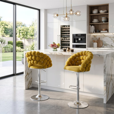 Velvet Upholstered Swivel Side Chair