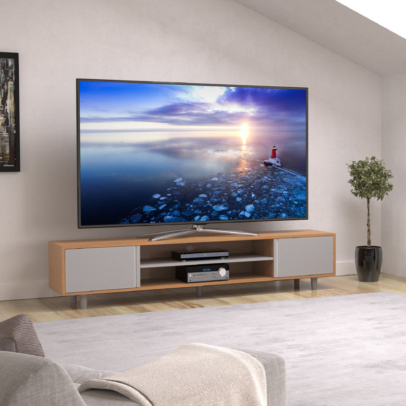 Athea Unfinished TV Stand for TVs up to 88", Grey/Brown