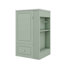 Meuble-lavabo autoportant de 20 pouces avec lavabo en céramique, configuration de trou de robinet simple, armoire avec tiroir et tablette latérale ouverte-1163000216