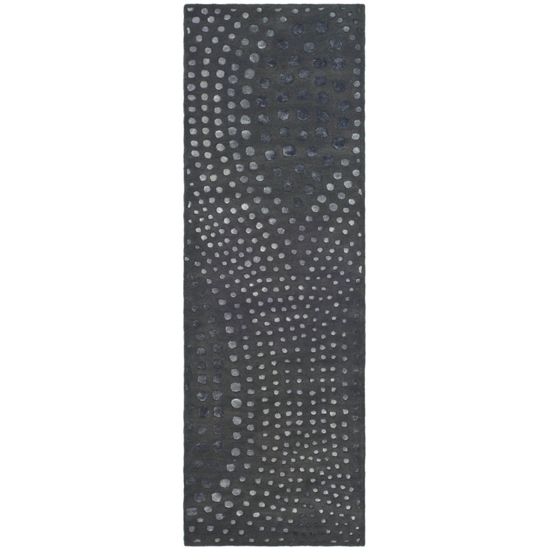 Amier Hand Tufted Wool And Viscose Abstract Rug, Runner 2'6" x 12'