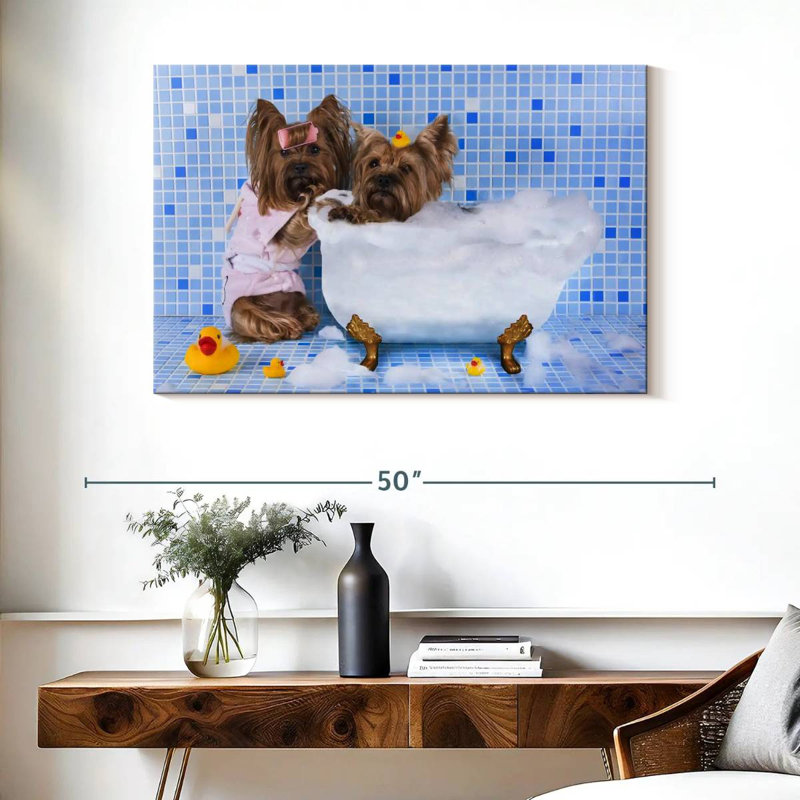 Bubble Bath Dogs, 26" H x 39" W