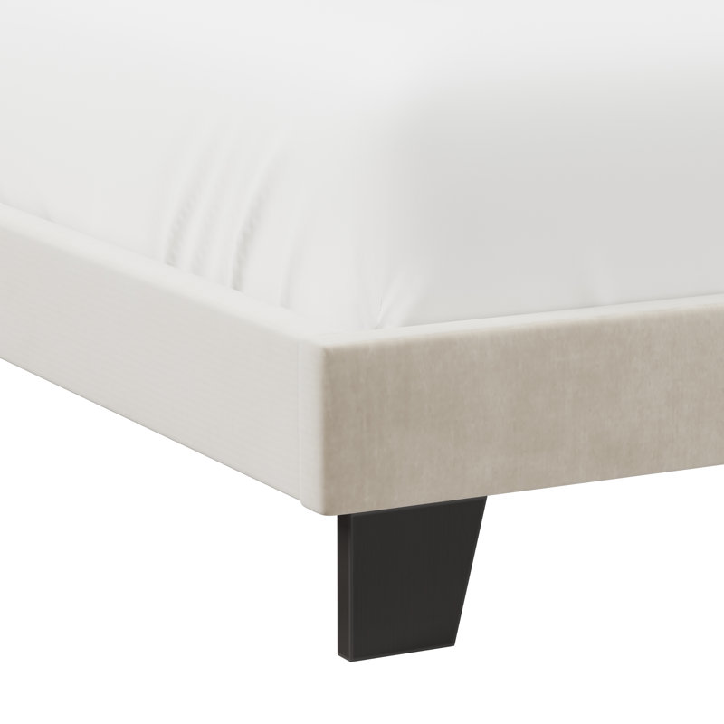 Lit tapissier Catrinna, Double, Beige