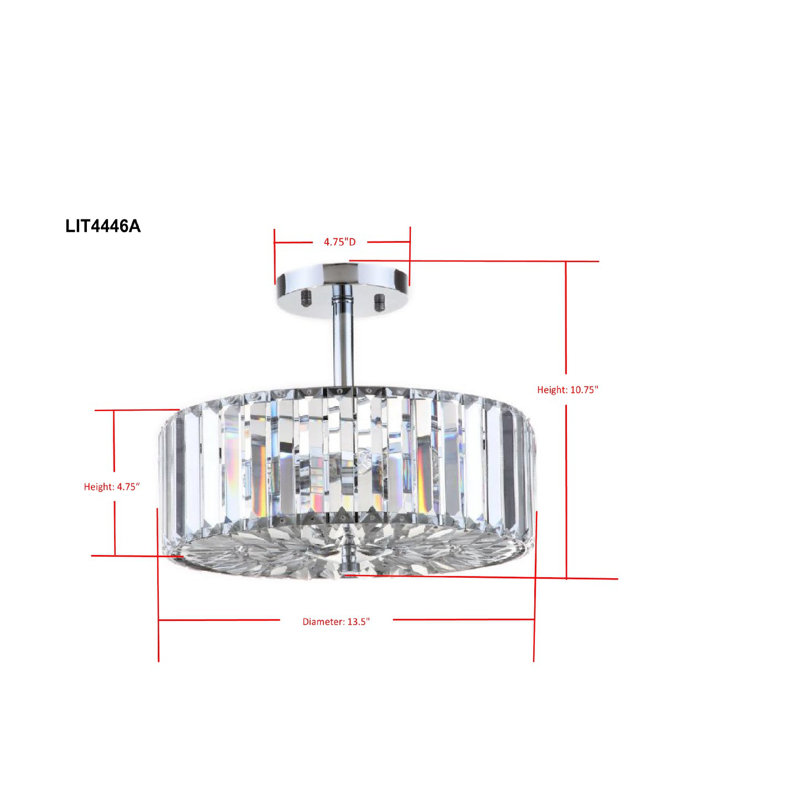 Lanterne tambour 3 lumières 13,5 po Anneke