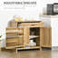 Buffet HOMcom Farmhouse, armoire de bar avec porte de grange avec tiroir et tablette réglable, armoire de cuisine pour le salon, entrée, effet bois naturel-362143629