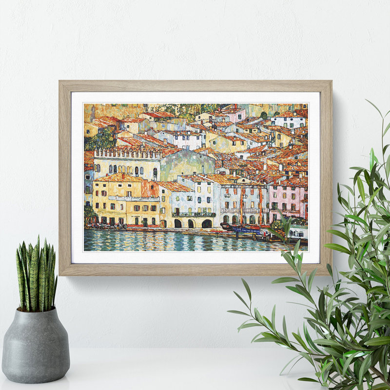 Malcena at the Gardasee by Gustav Klimt - Framed Print, Oak Framed, 48cm H x 65cm W x 2cm D