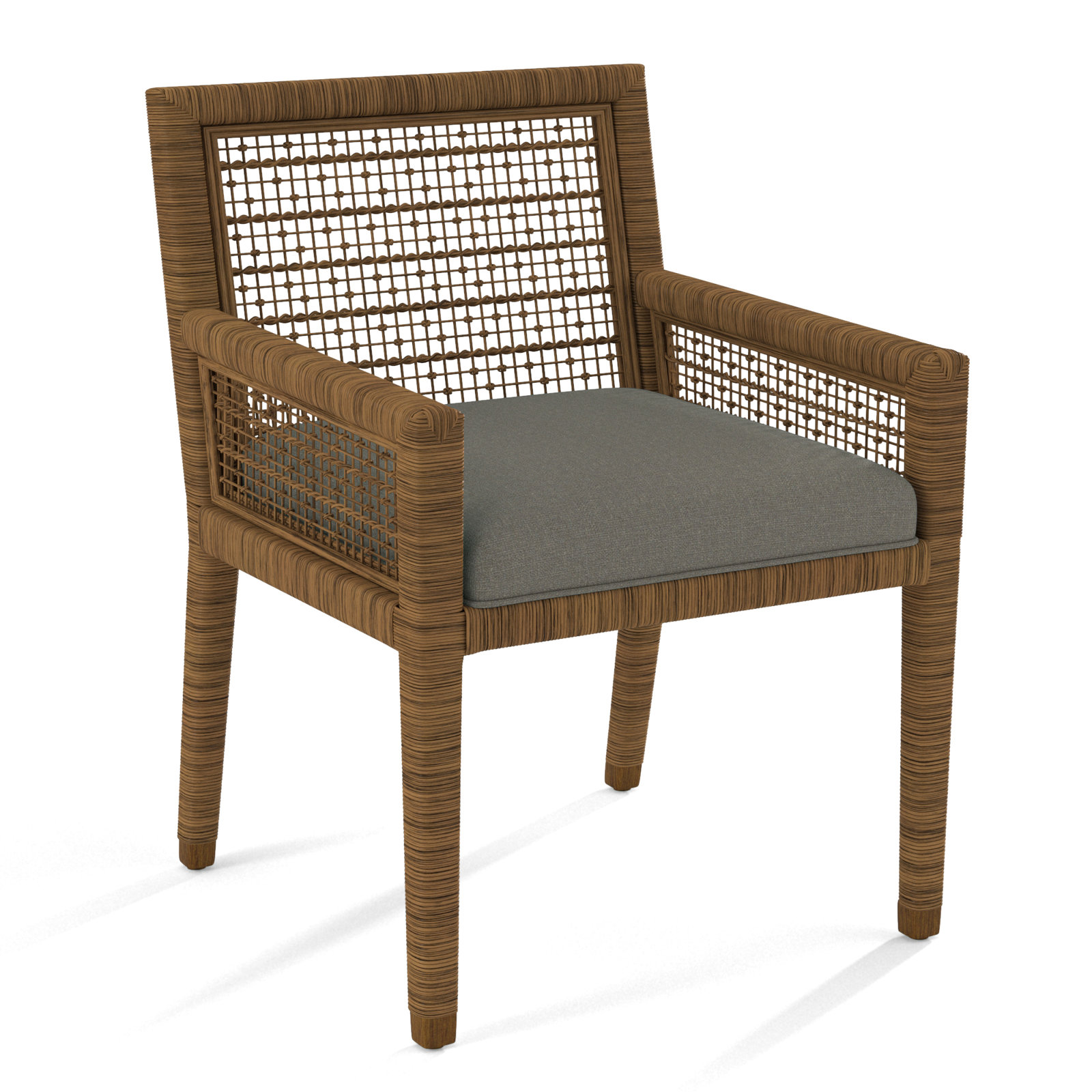 Glinda Dining Armchair, Havana, Gray Sugar Performance; 0863-84