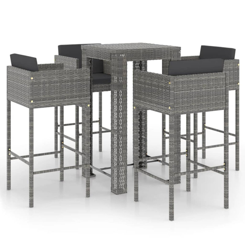 Bar Set Steel Frame Material, Dark Gray, Gray