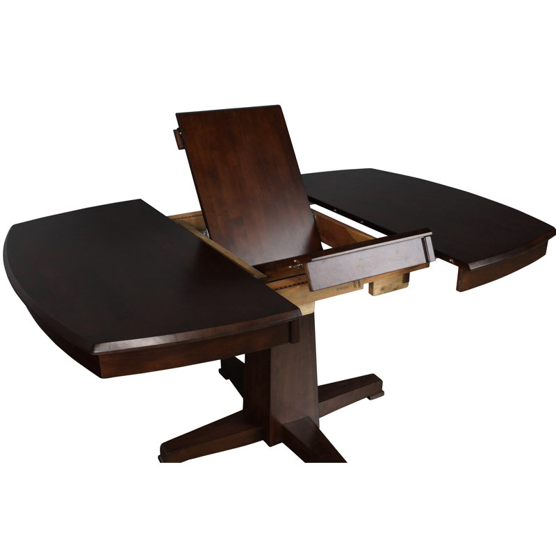 Ensemble de salle à manger extensible en bois massif 5 pièces Bollitree, Chocolat
